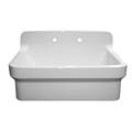 Whitehaus Old Fashioned Country Fireclay Utility Sink W/ High Backsplash, White OFCH2230-WHITE